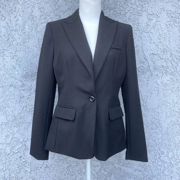 Metaphor Womens Size 6 Suit Jacket Blazer One Button Closure BLACK - Picture 2 of 9